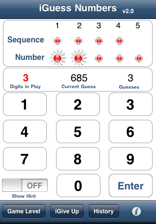 Screenshot iGuess Numbers Screenshot iGuess Numbers